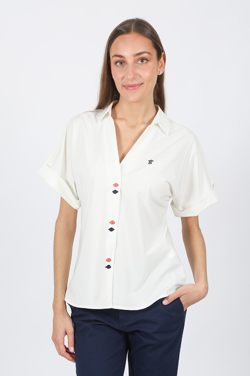 Blusa Blanca Botones