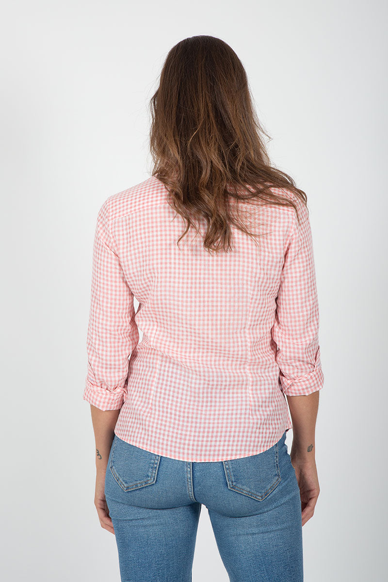 Pink gingham shirt