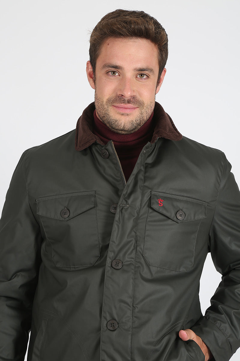 Parka Ascot Tipo Encerada Kaki