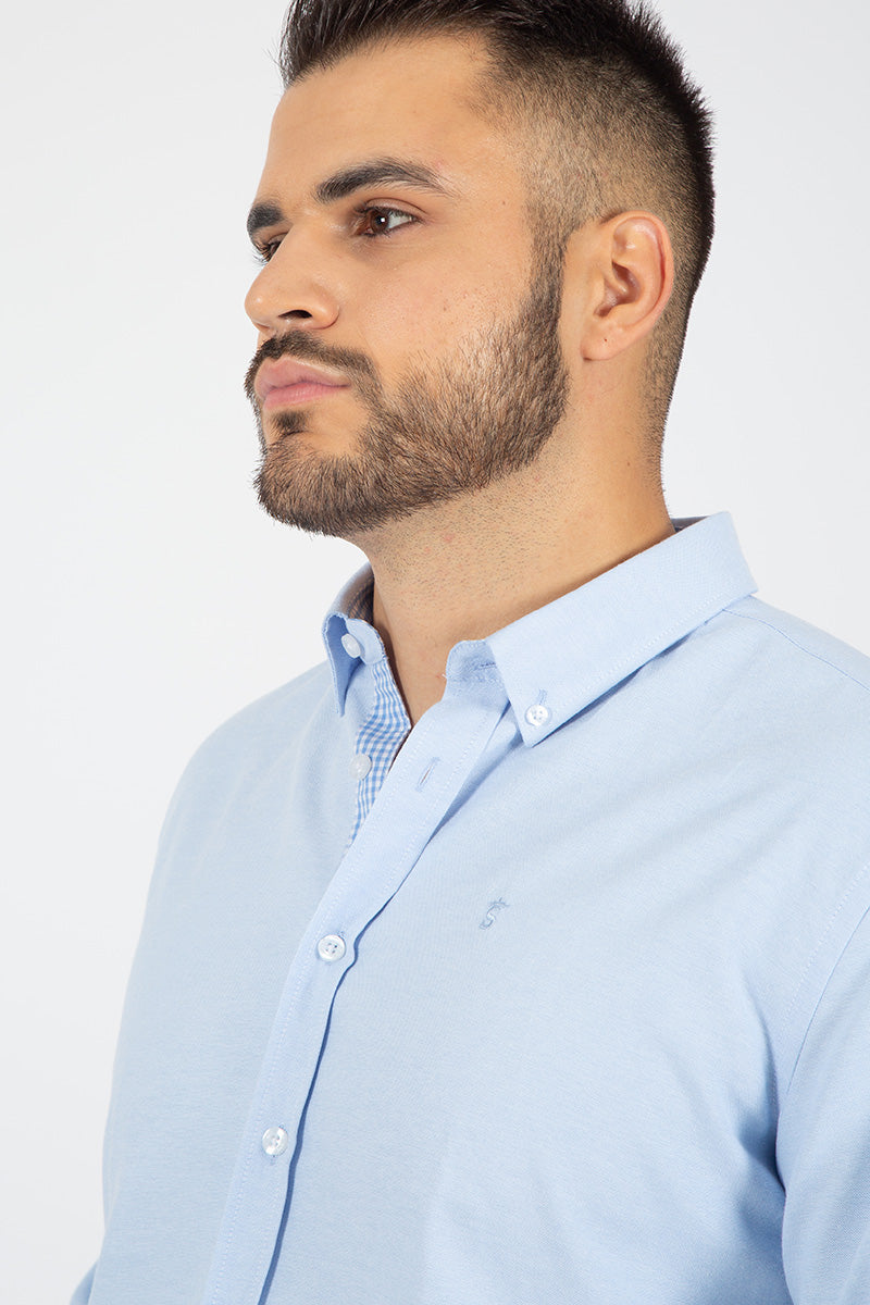 Camisa oxford Celeste