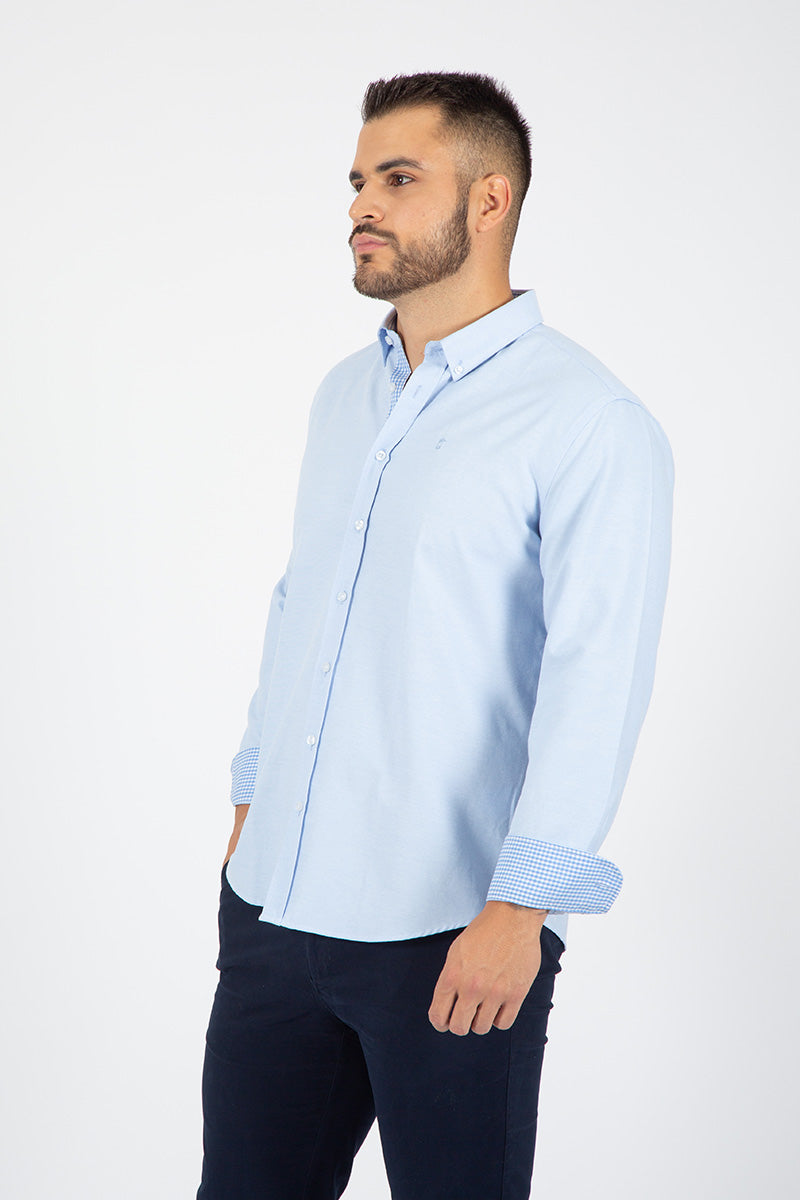 Camisa oxford Celeste