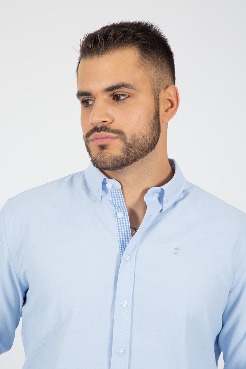 Camisa oxford Celeste