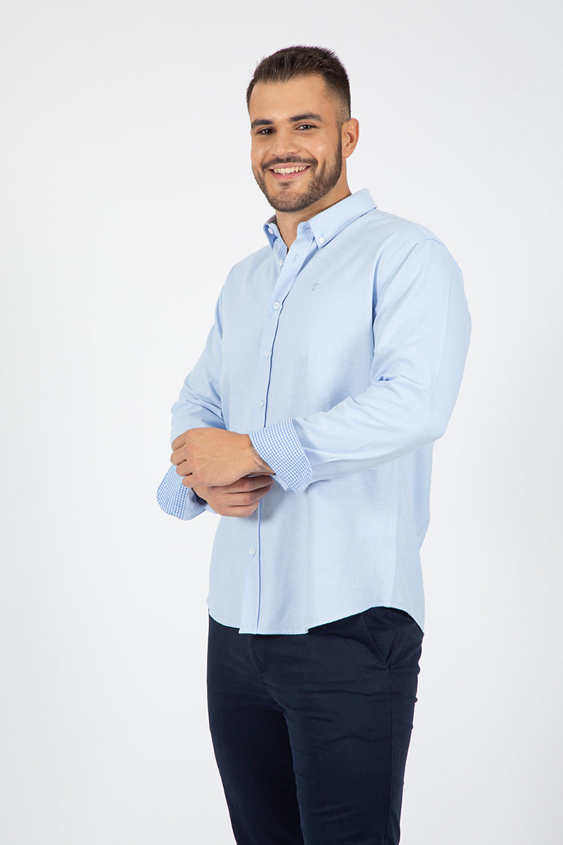 Camisa oxford Celeste