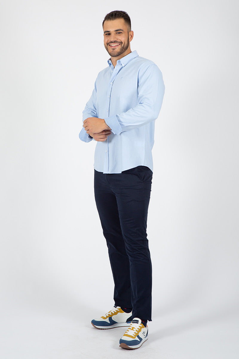Camisa oxford Celeste