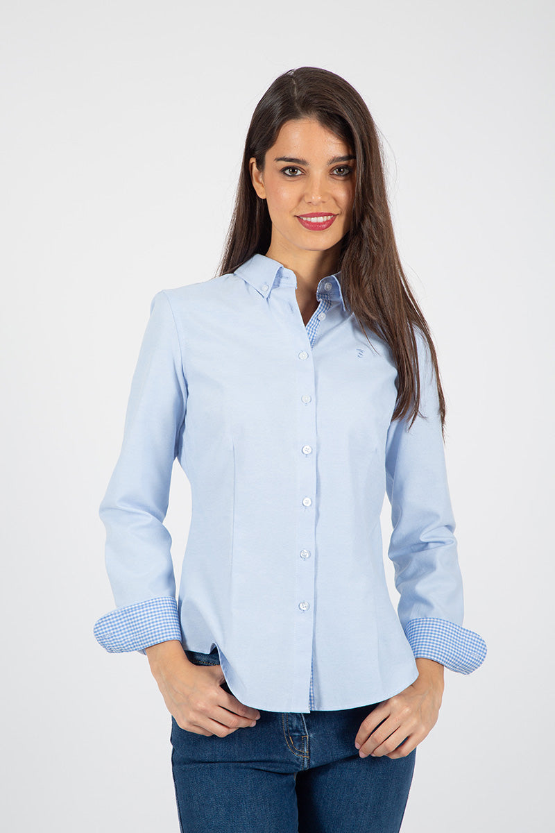 Camisa Oxford Celeste