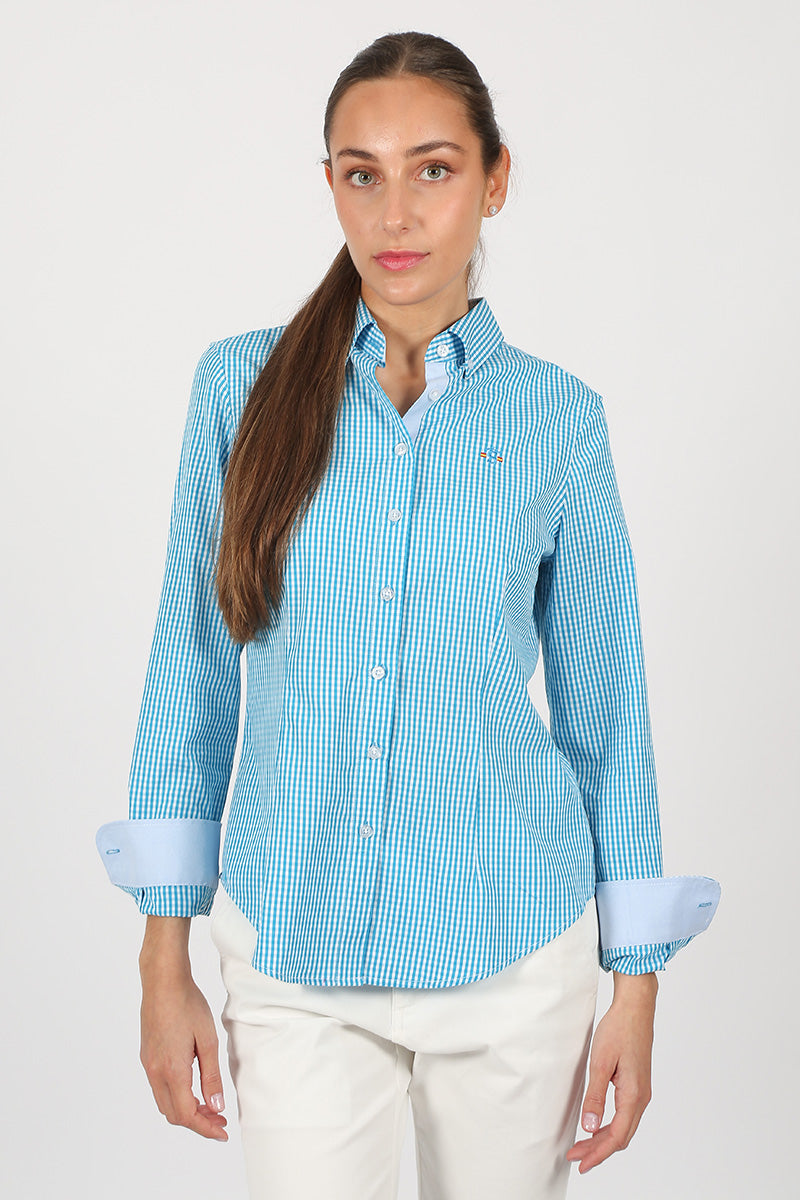 camisa Azul Turquesa