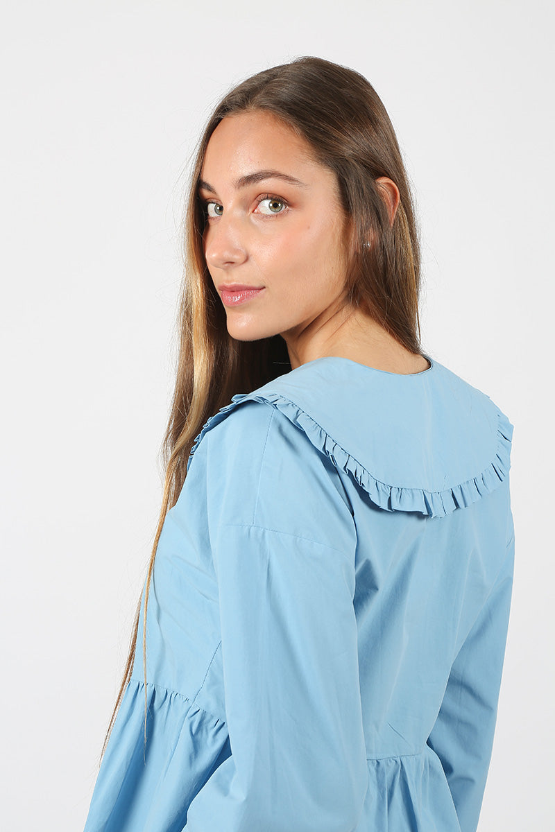 Blusa Volantes Azul