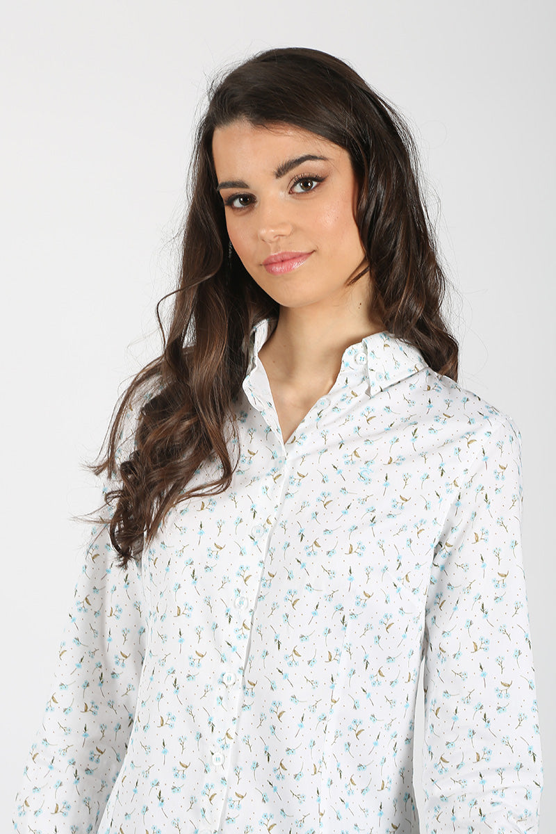 Camisa Flores Blanco