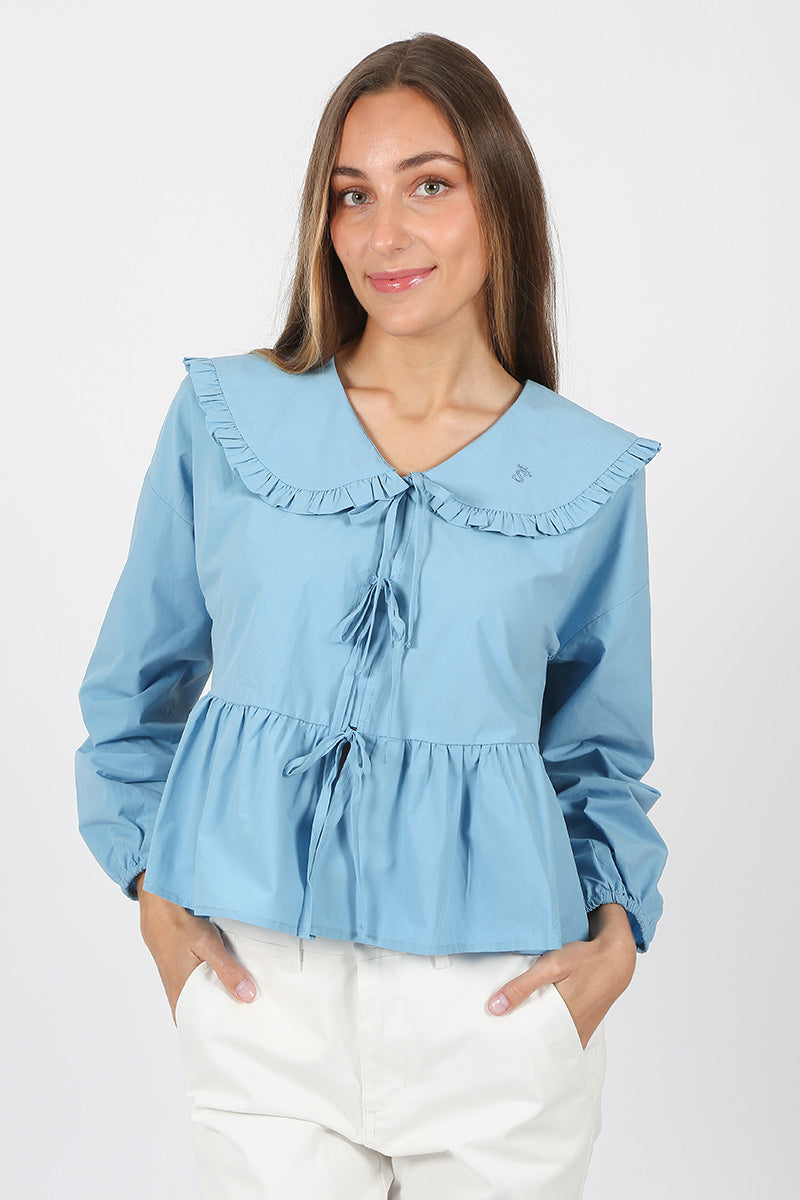 Blusa Volantes Azul