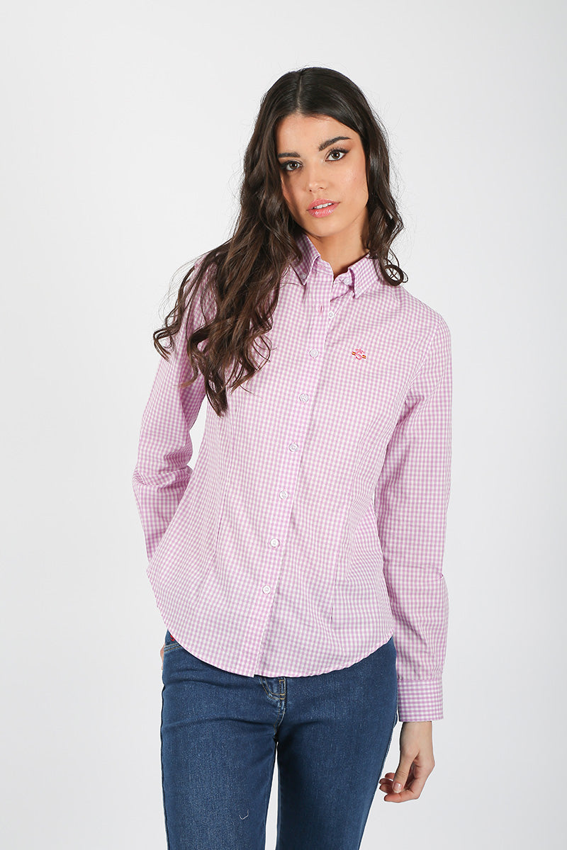 Camisa Cuadros Lila
