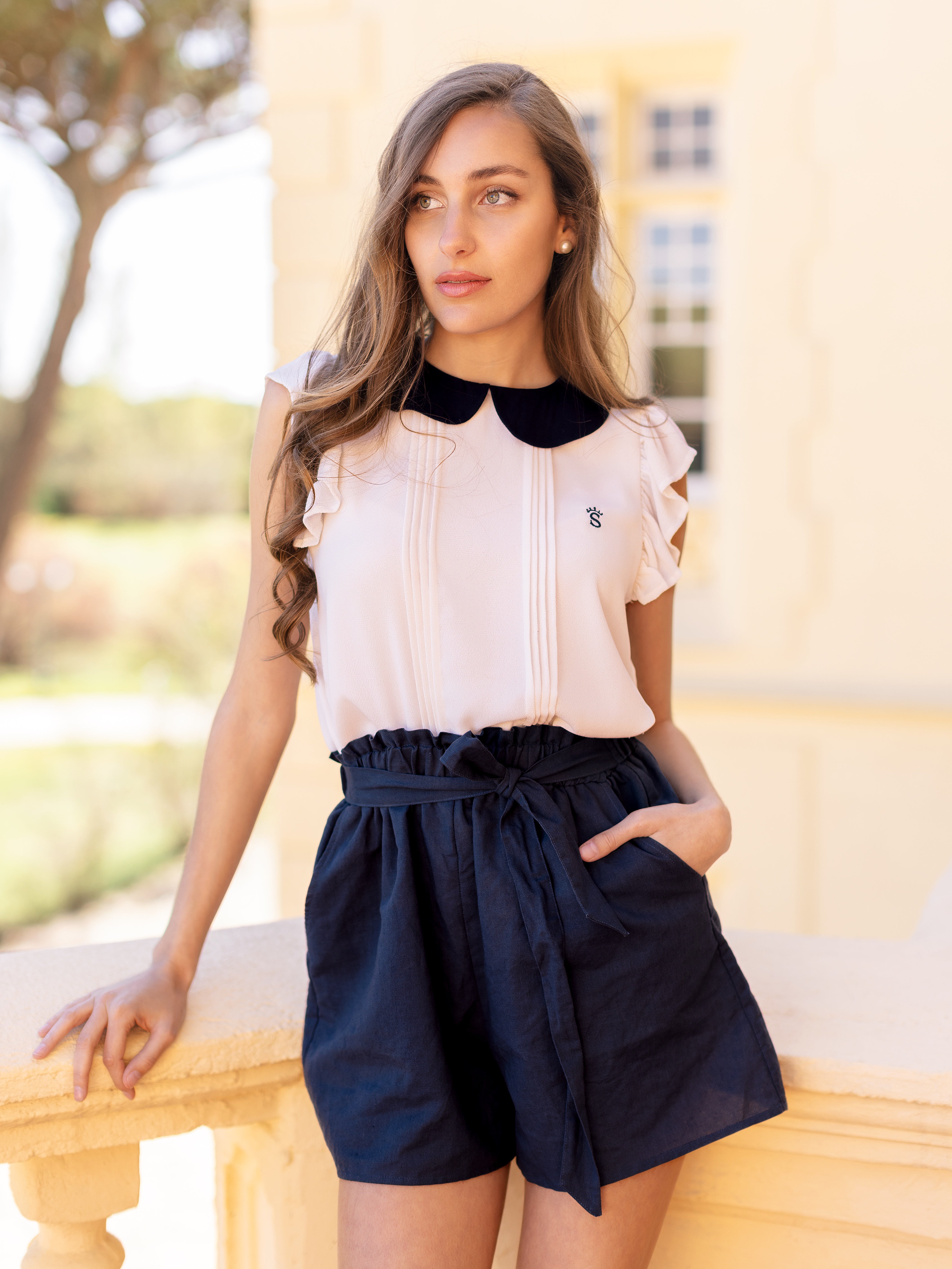 White Collar Blouse
