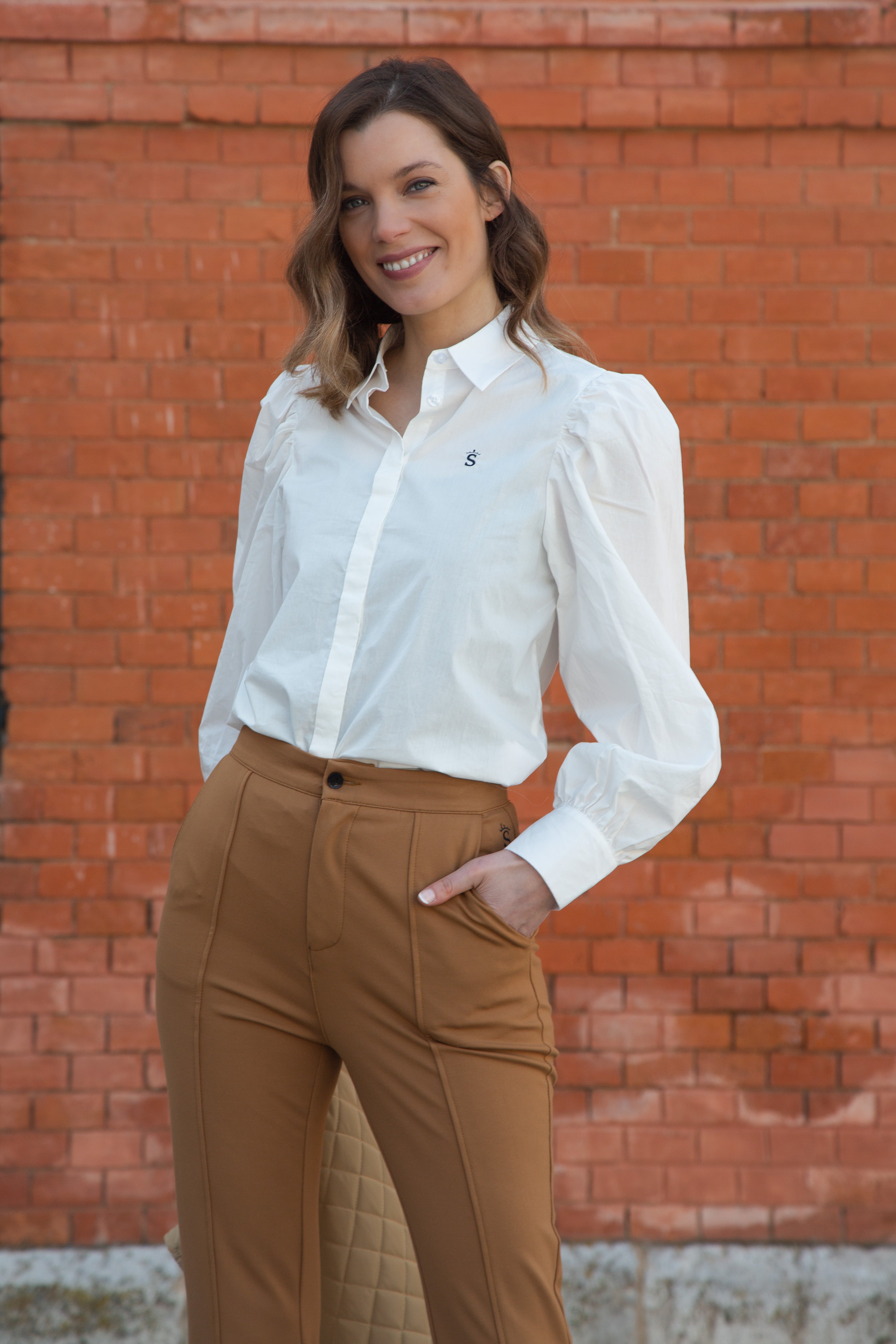 White puffed blouse