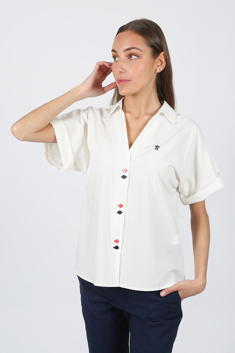 Blusa Blanca Botones