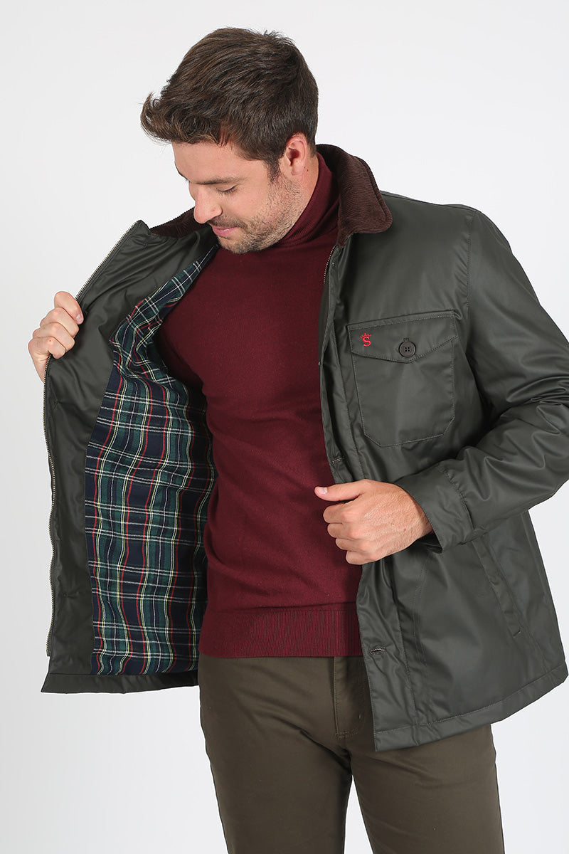 Parka Ascot Tipo Encerada Kaki