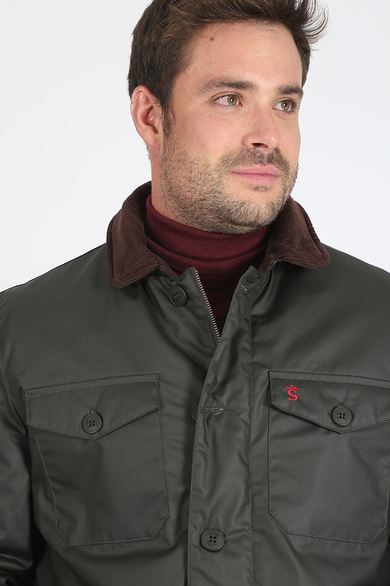 Parka Ascot Tipo Encerada Kaki