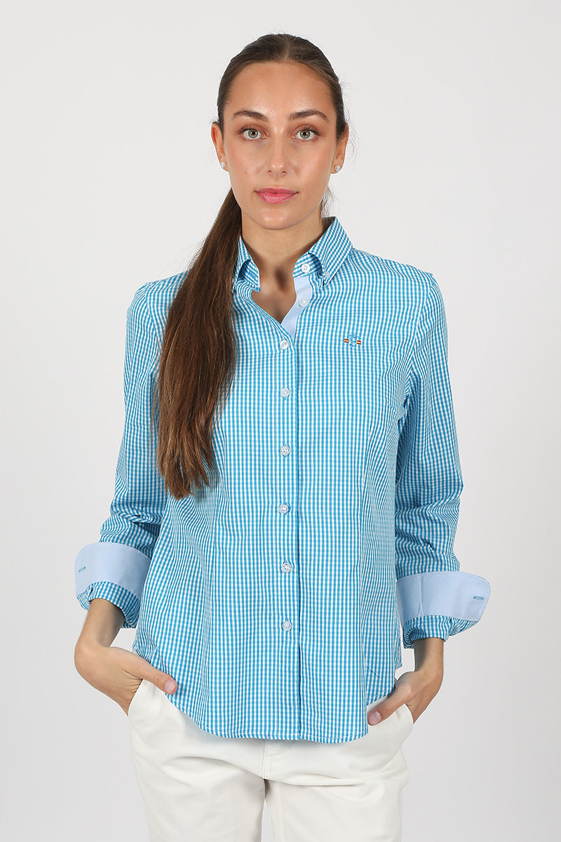 camisa Azul Turquesa