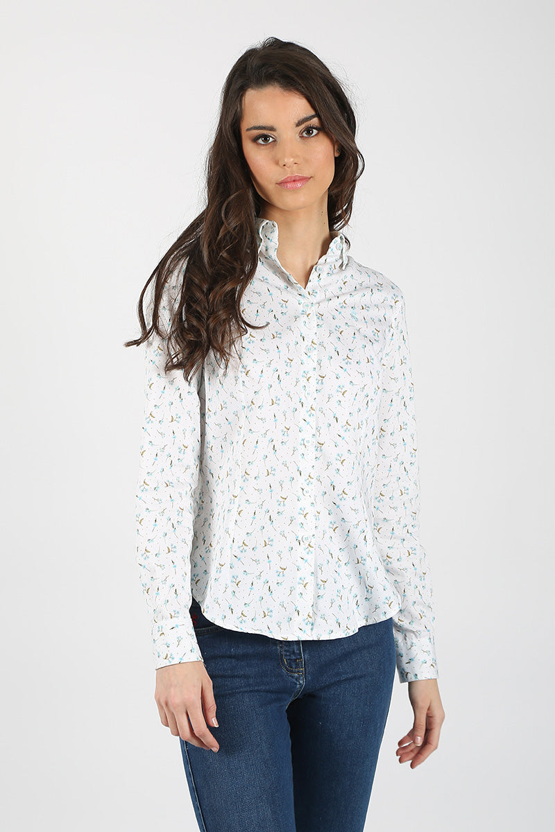 Camisa Flores Blanco