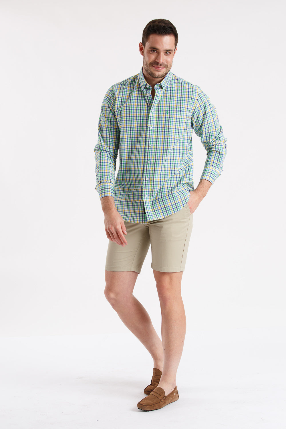 Camisa azul cuadro