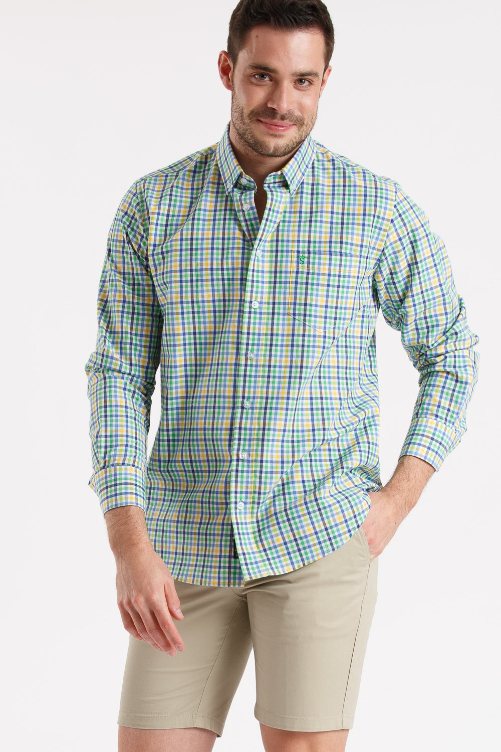 Camisa azul cuadro