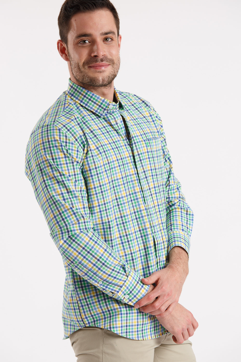 Camisa azul cuadro