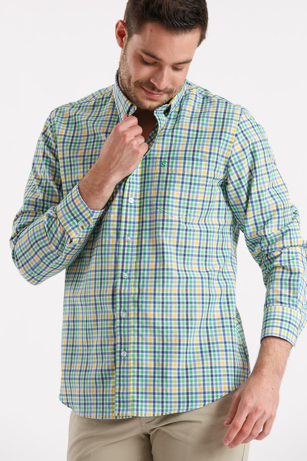 Camisa azul cuadro