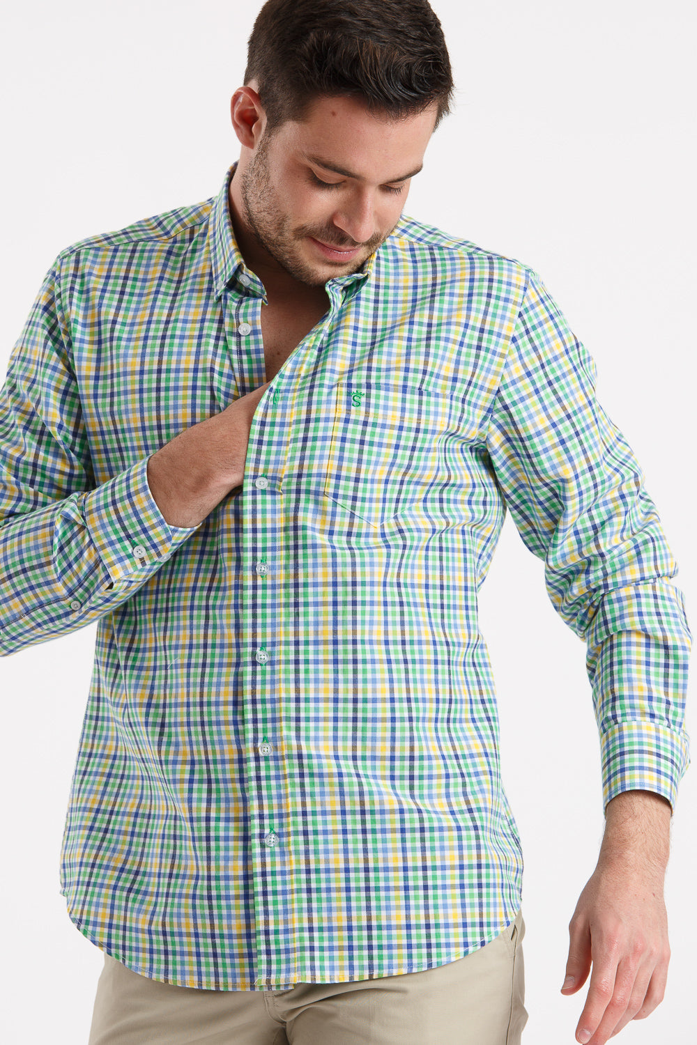 Camisa azul cuadro