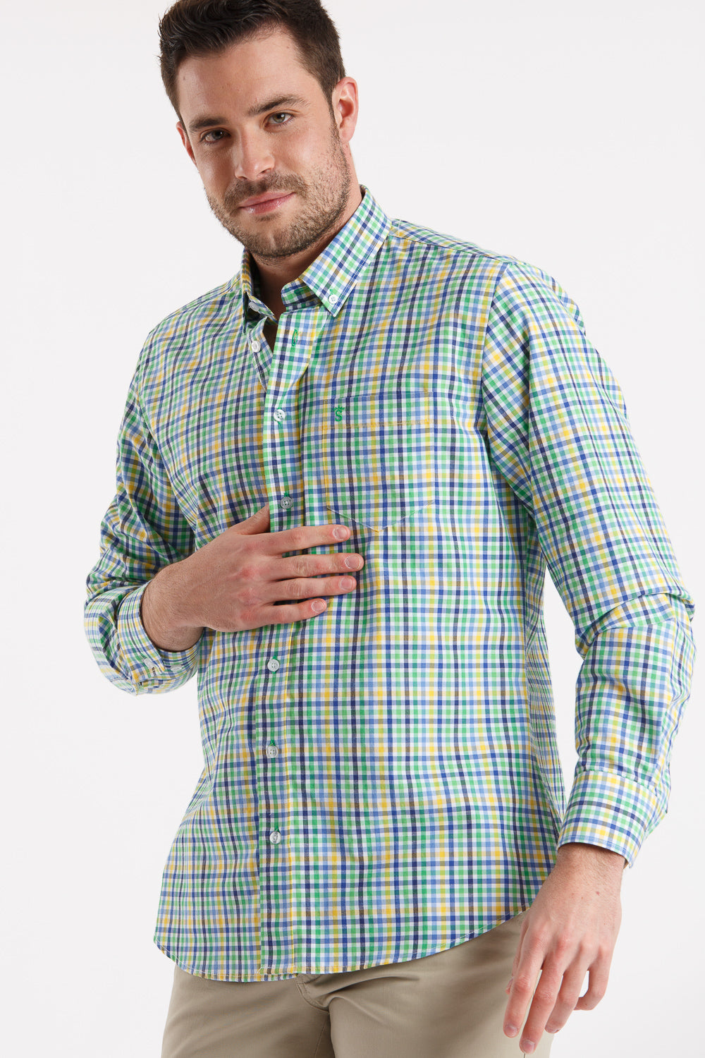 Camisa azul cuadro