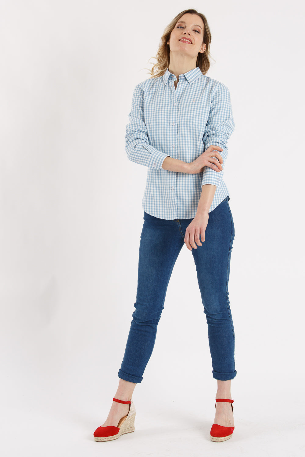 Blue plaid shirt