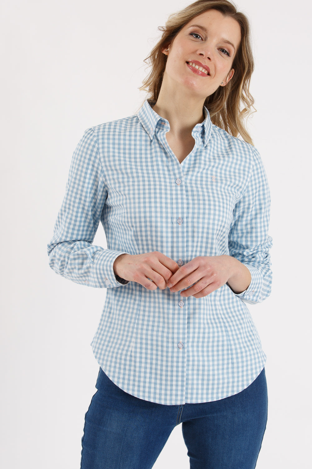 Blue plaid shirt