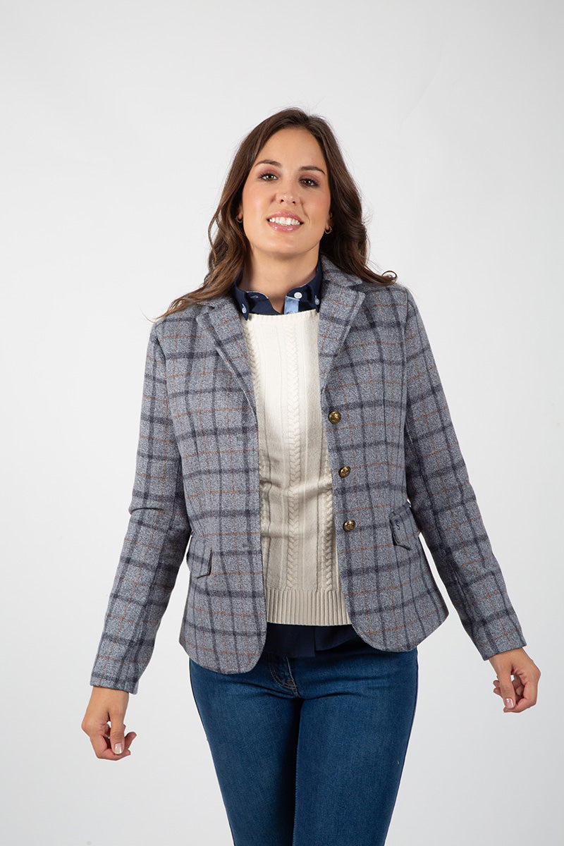 Americana Cuadro Gris