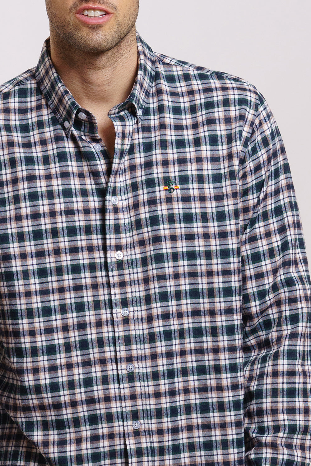 Gray Green Checkered Shirt