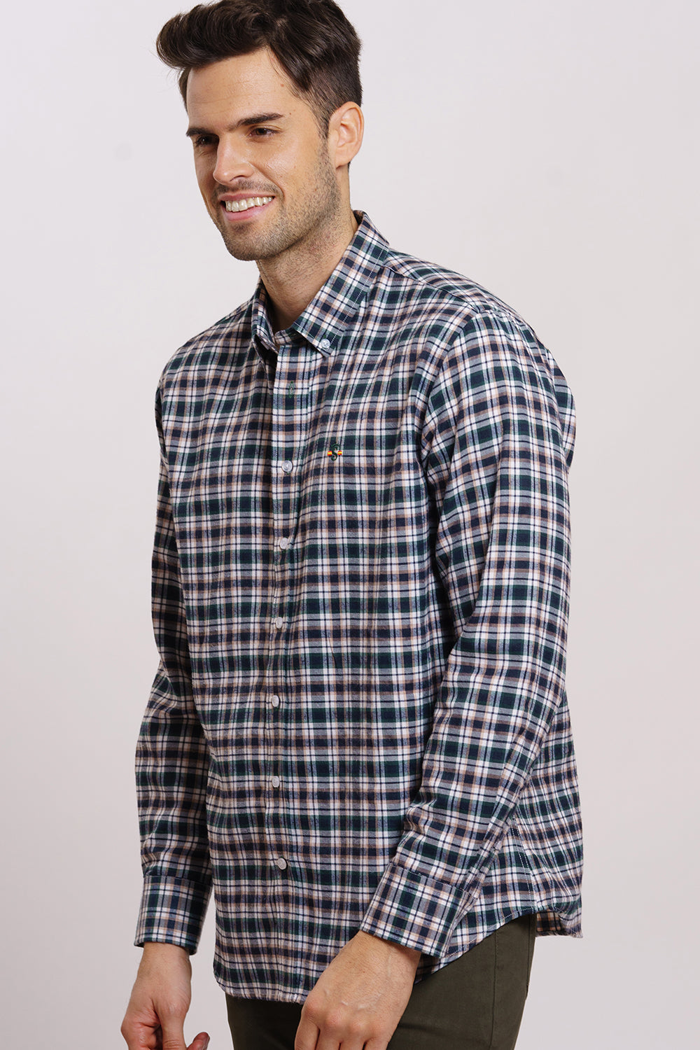 Gray Green Checkered Shirt