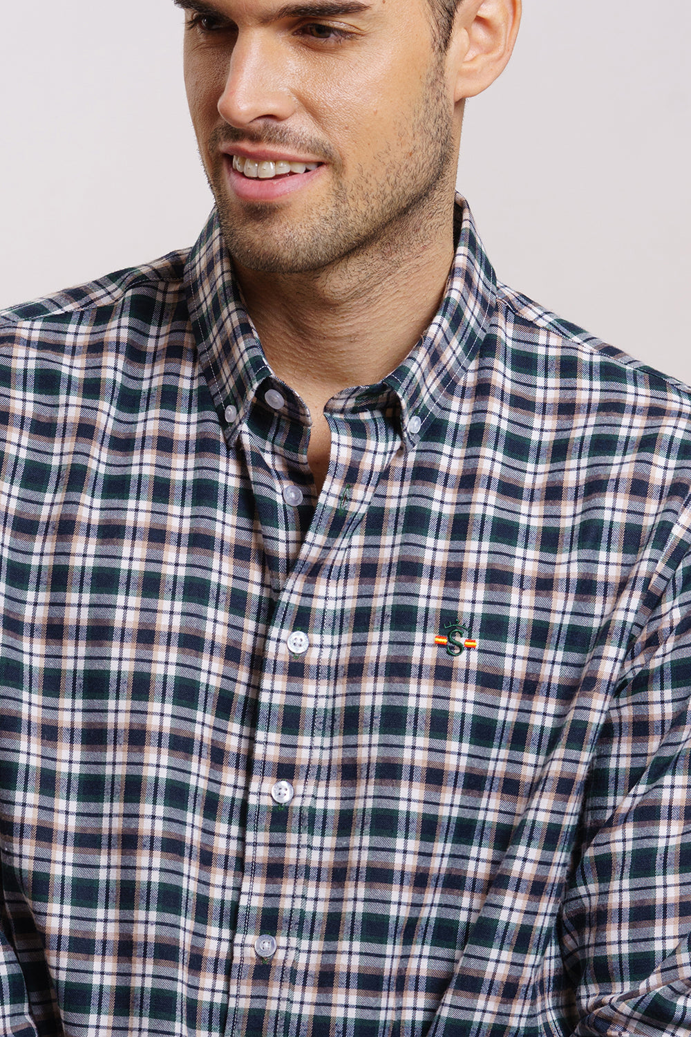 Gray Green Checkered Shirt