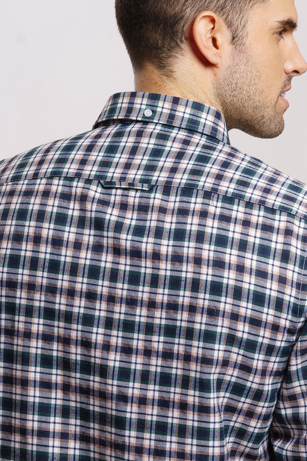 Gray Green Checkered Shirt