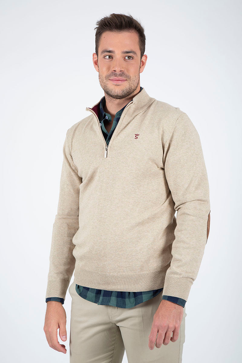 Jersey Beige cremallera
