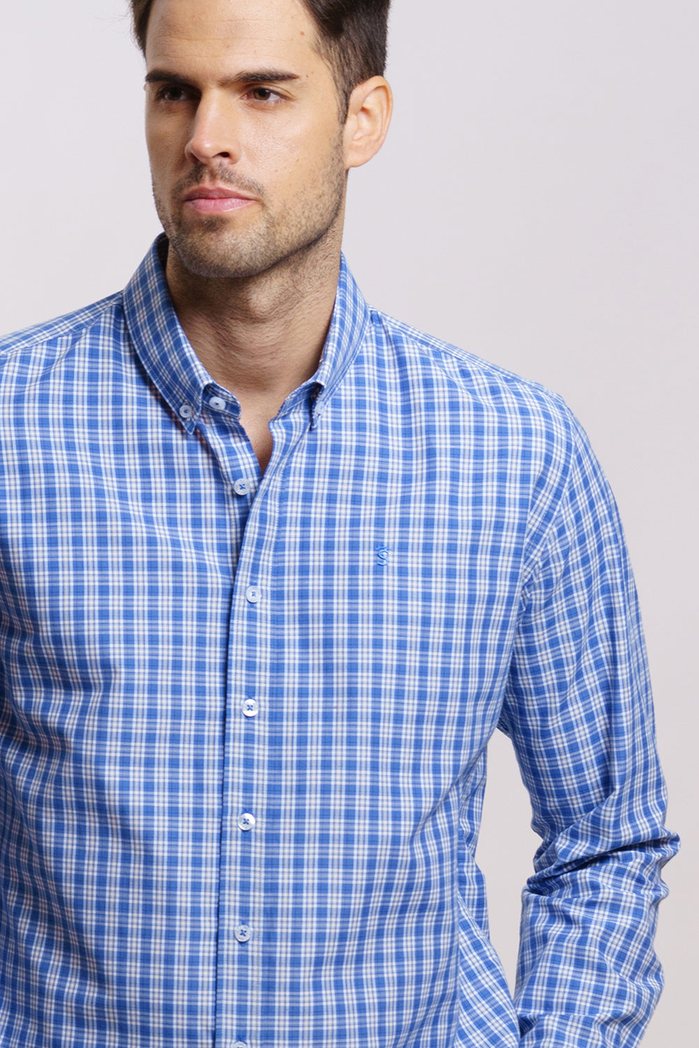 Camisa Azul Cuadro
