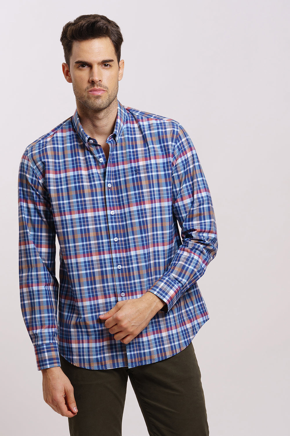 Camisa Azul Multicolor