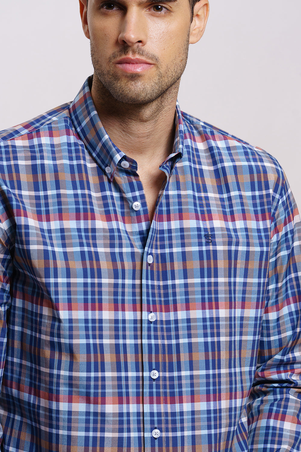 Camisa Azul Multicolor