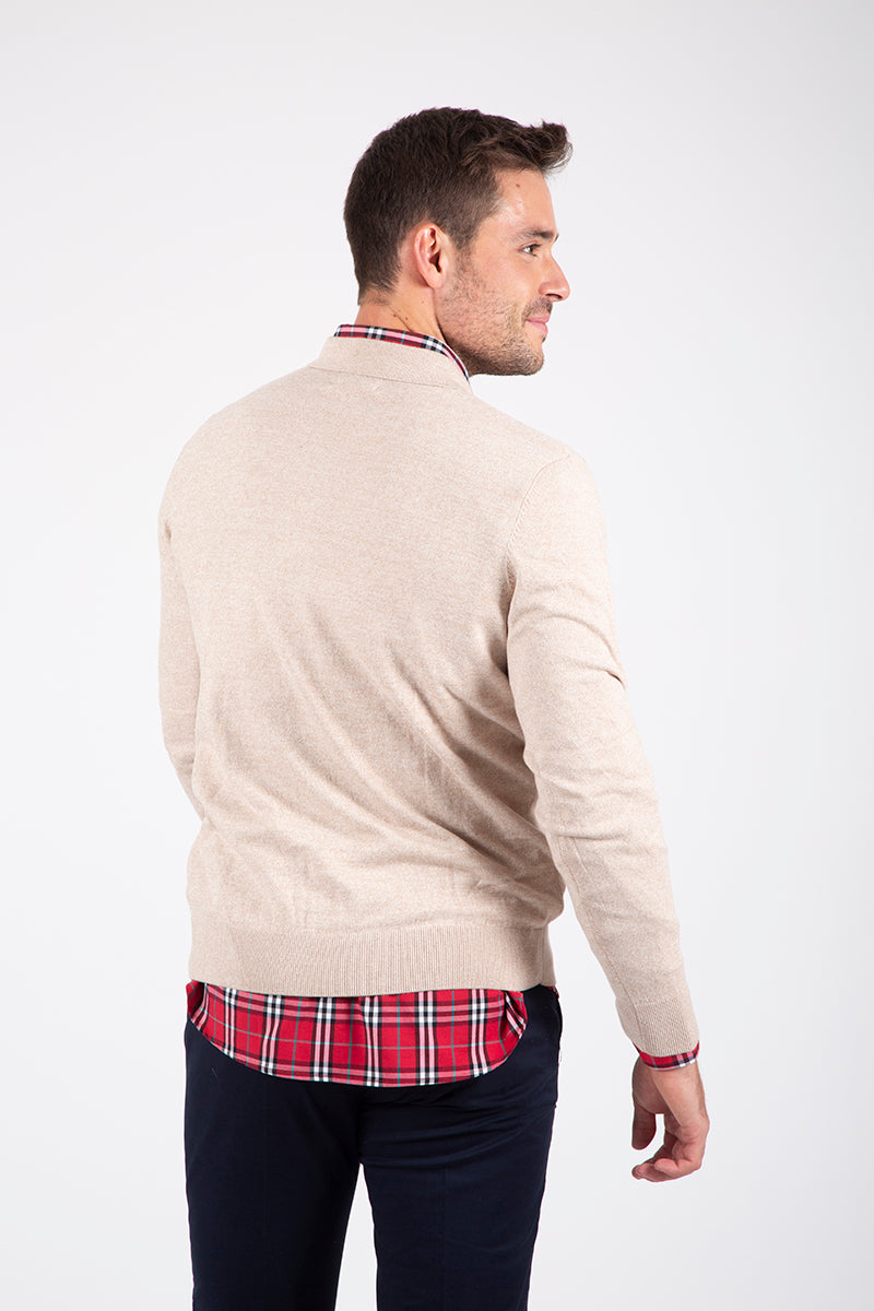 Beige polo sweater