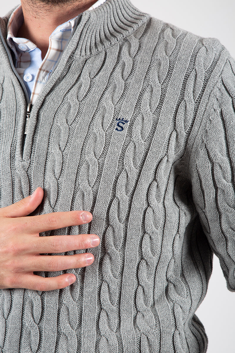 Jersey Gris ochos cremallera