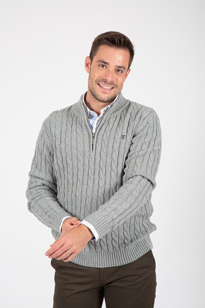 Jersey Gris ochos cremallera