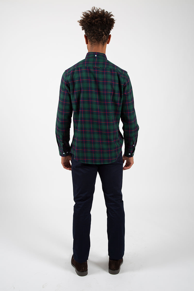 Camisa cuadros marino verde