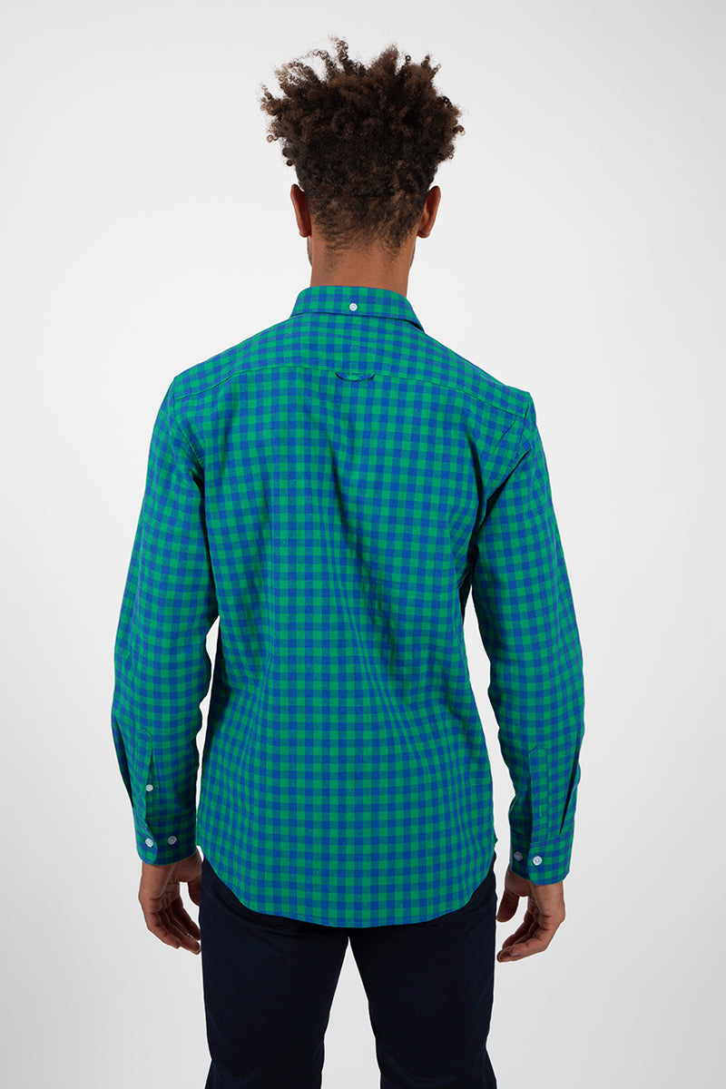 Camisa cuadro marino Verde