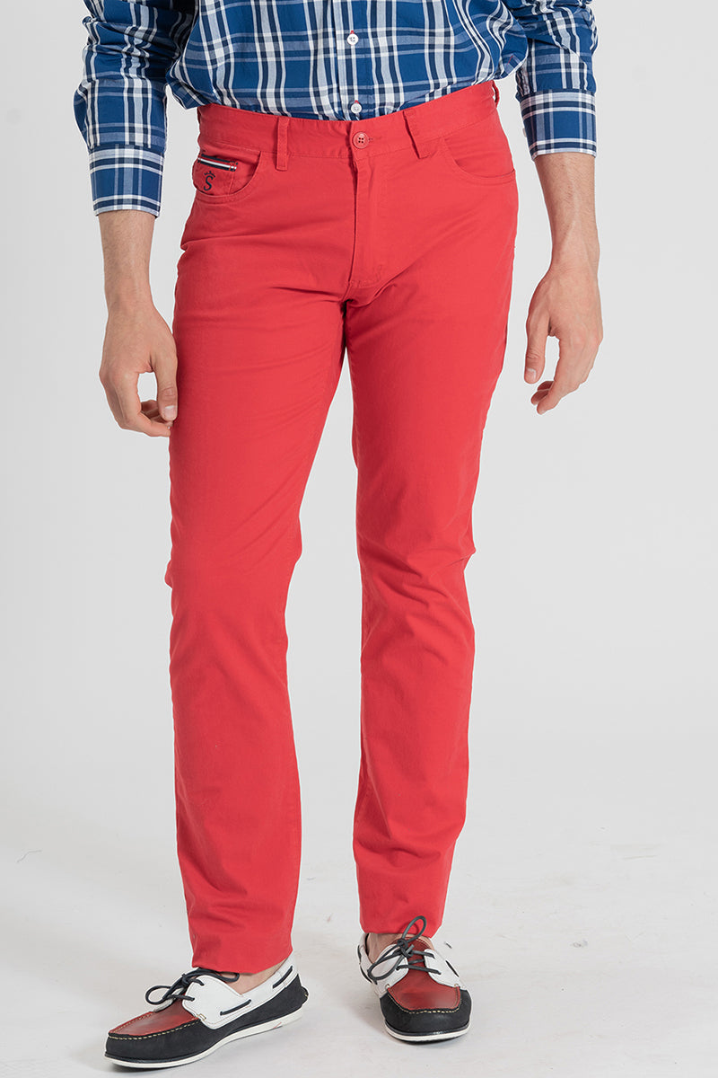 Pantalón 5 bolsillos rojo