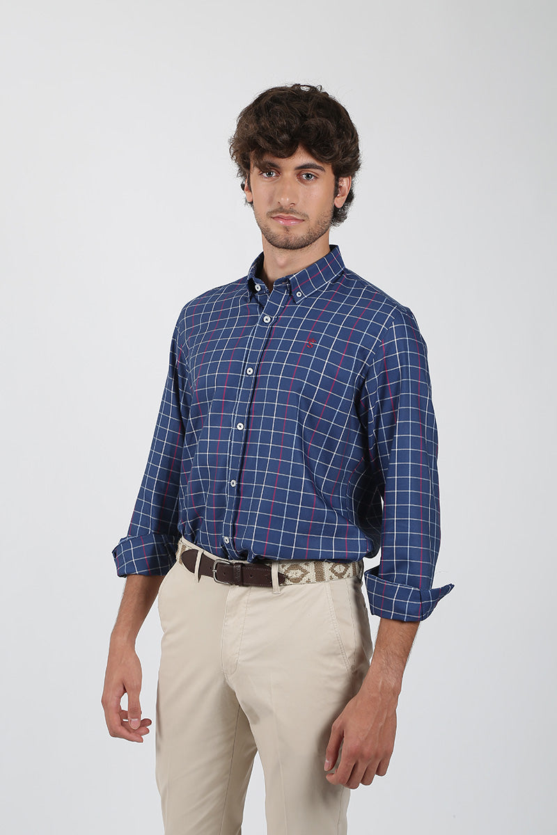 Camisa Cuadro Marino Rojo