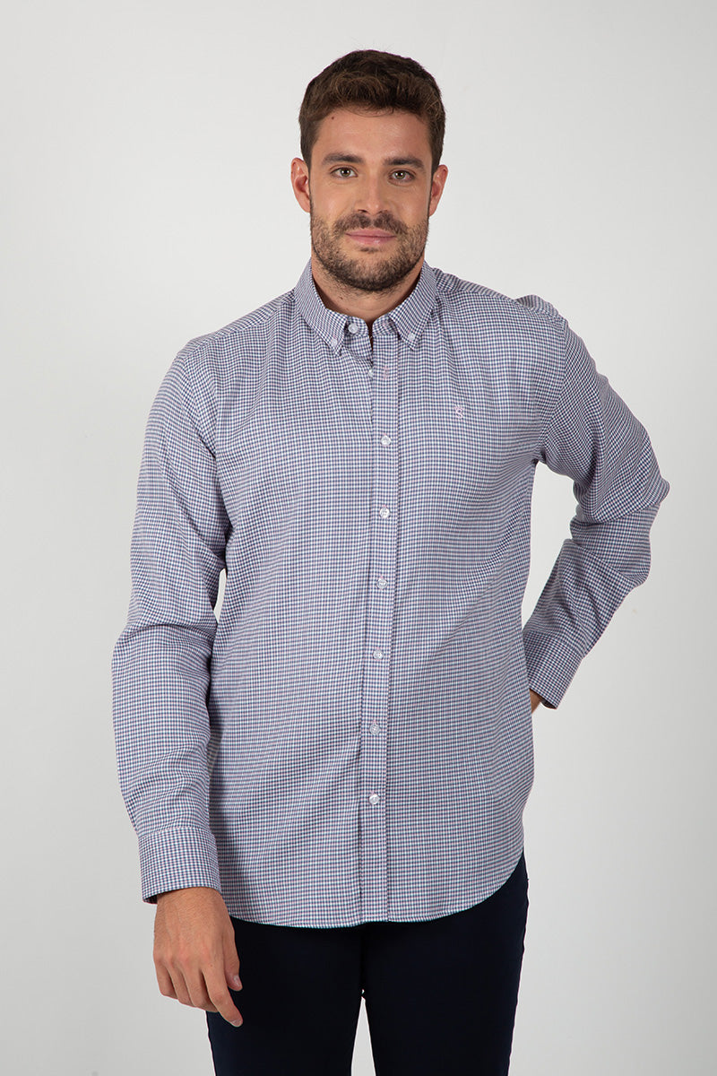 Camisa Mini Cuadro Marino