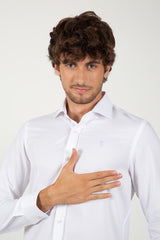 Camisa Cuello Italiano Blanco