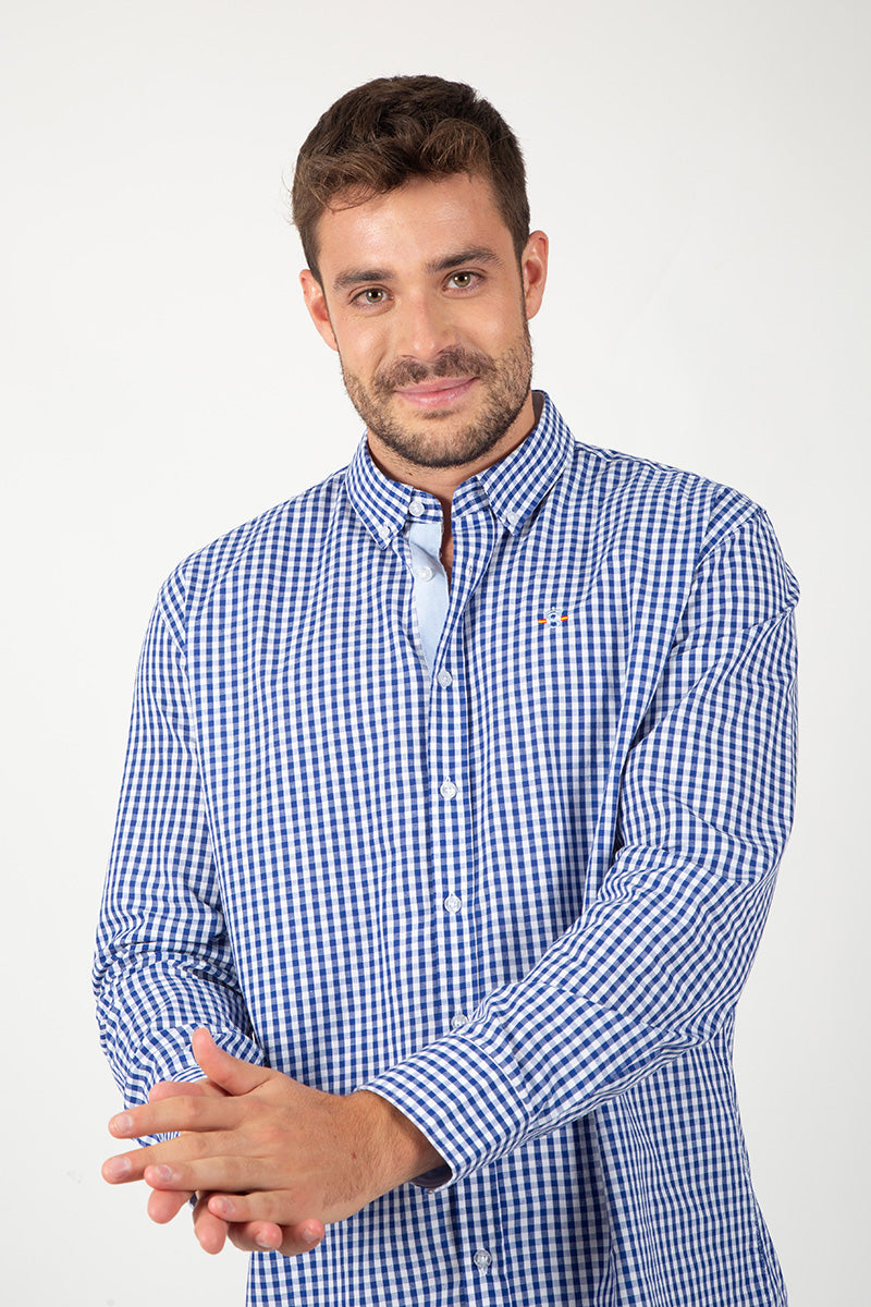 Camisa Cuadros Azul y Blanco