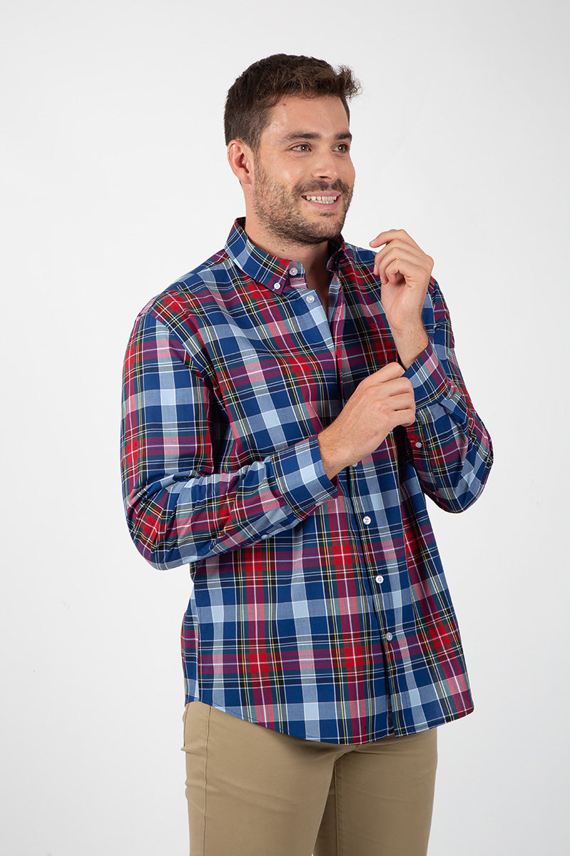Camisa Cuadros Azules y Rojo