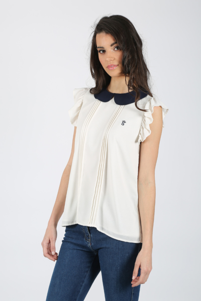 White Collar Blouse